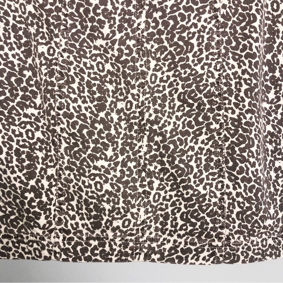 FREE PEOPLE | Modern Femme Animal Print Denim Mini Skirt Leopard Women’s Size 2 - Picture 4 of 9